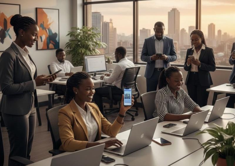 Youth on their desktops and phones/Image courtesy of Artificial Intelligence.